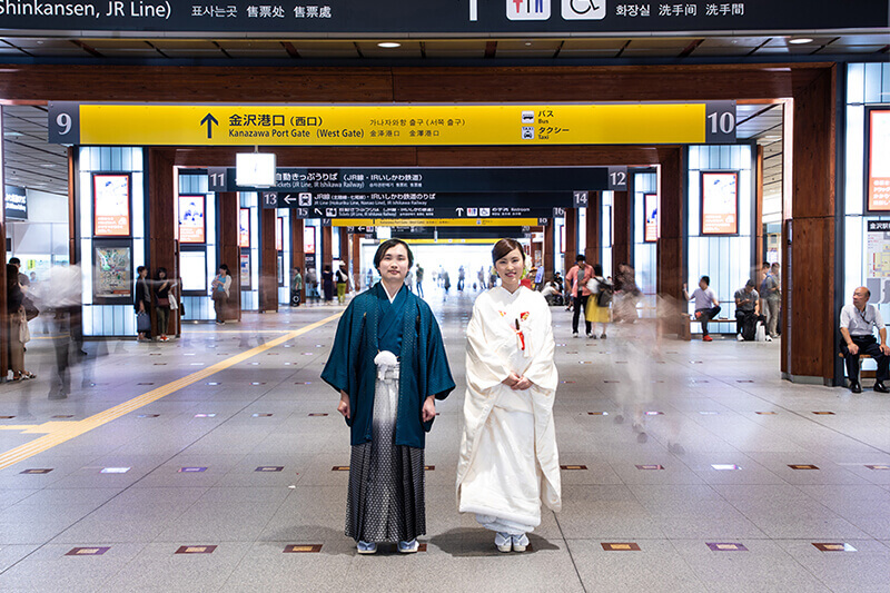 金沢駅でのフォトウェディング・前撮り